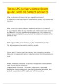 Texas LPC Jurisprudence Exam guide  with all correct answers
