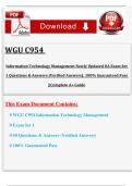 WGU C954 &ndash; Information Technology Management &lpar;Western Governors University&rpar; &ndash; Objective Assessment Exam Set 1 &lpar;2025&rpar; &ndash; Complete Questions and Verified Answers
