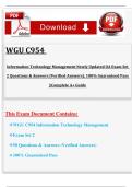 WGU C954 &ndash; Information Technology Management &lpar;Western Governors University&rpar; &ndash; Objective Assessment Exam Set 2 &lpar;2025&rpar; &ndash; Complete Questions and Verified Answers