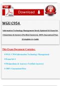 WGU C954 &ndash; Information Technology Management &lpar;Western Governors University&rpar; &ndash; Objective Assessment Exam Set 4 &lpar;2025&rpar; &ndash; Complete Questions and Verified Answers