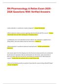 RN Pharmacology A Relias Exam 2025-2026 Questions With Verified Answers&vert;&vert;100&percnt;pass