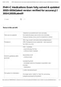 PMH-C Medications Exam fully solved & updated 2025-2026&lpar;latest version verified for accuracy&rpar; &vert; 20242025Latest&excl;&excl;