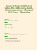 Exam 1&colon; NR 326 &sol; NR326 &lpar;Latest Update 2025 &sol; 2026&rpar; Mental Health &vert; Questions and Answers &vert; Grade A &vert; 100&percnt; Correct &ndash; Chamberlain