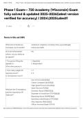 Phase 1 Exam-- 720 Academy &lpar;Wisconsin&rpar; Exam fully solved & updated 2025-2026&lpar;latest version verified for accuracy&rpar; &vert; 20242025Latest&excl;&excl;