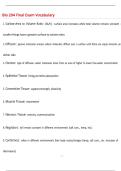 Bio 204 Final Exam Vocabulary Questions with 100&percnt; Correct Answers &vert; Verified &vert; Latest Update 