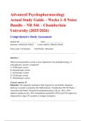 Advanced Psychopharmacology Actual Study Guide &ndash; Weeks 1&ndash;8 Notes Bundle &ndash; NR 546 &ndash; Chamberlain University &lpar;2025&sol;2026&rpar;