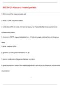 BIO 204 Ch 4 Lecture&colon; Protein Synthesis Questions with 100&percnt; Correct Answers &vert; Verified &vert; Latest Update 