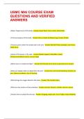 USMC MAI COURSE EXAM QUESTIONS AND VERIFIED ANSWERS