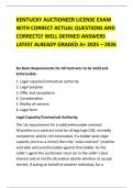 KENTUCKY AUCTIONEER LICENSE EXAM WITH CORRECT ACTUAL QUESTIONS AND CORRECTLY WELL DEFINED ANSWERS LATEST ALREADY GRADED A&plus; 2025 &ndash; 2026