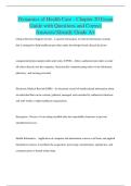 Dynamics of Health Care - Chapter 20 Exam Guide with Questions and Correct Answers&sol;Already Grade A&plus;