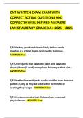 CNT WRITTEN EXAM EXAM WITH CORRECT ACTUAL QUESTIONS AND CORRECTLY WELL DEFINED ANSWERS LATEST ALREADY GRADED A&plus; 2025 &ndash; 2026