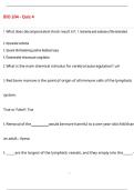 BIO 204 - Quiz 4 Questions with 100&percnt; Correct Answers &vert; Verified &vert; Latest Update 