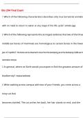Bio 204 Final Exam Questions with 100&percnt; Correct Answers &vert; Verified &vert; Latest Update 