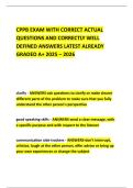 CPPB EXAM WITH CORRECT ACTUAL QUESTIONS AND CORRECTLY WELL DEFINED ANSWERS LATEST ALREADY GRADED A&plus; 2025 &ndash; 2026
