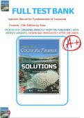 Solution Manual for Fundamentals of Corporate Finance&comma; 13th Edition by Ross&period;&vert;&vert;Chapters 1-27 included&period;