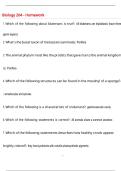 Biology 204 - Homework Questions with 100&percnt; Correct Answers &vert; Verified &vert; Latest Update 
