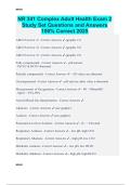 NR 341 Complex Adult Health Exam 2 Study Set Questions and Answers 100&percnt; Correct 2025