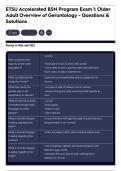ETSU Accelerated BSN Program Exam 1&colon; Older Adult Overview of Gerontology - Questions & Solutions