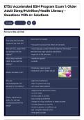 ETSU Accelerated BSN Program Exam 1&colon; Older Adult Sleep&sol;Nutrition&sol;Health Literacy - Questions With A&plus; Solutions