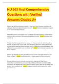 NU 665 final Comprehensive Questions with Verified Answers Graded A&plus;