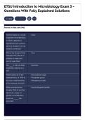 ETSU Introduction to Microbiology Exam 3 - Questions With Fully Explained Solutions