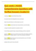 Quiz week 1 NU665 Comprehensive Questions with Verified Answers Graded A&plus;