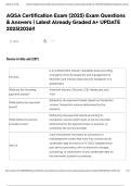 AQSA Certification Exam &lpar;2025&rpar; Exam Questions & Answers &vert; Latest Already Graded A&plus; UPDATE 2025&vert;2026&excl;&excl;