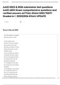 AAID 2025 & 2026 submission test questions AAID ABOI Exam comprehensive questions and verified answers ACTUAL EXAM 2025 TEST&excl;&excl; Graded A&plus; &vert; 2025&vert;2026 EXAM UPDATE
