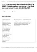 FP511 Final Quiz Most Recent exam COMPLETE &lpar;2025&rpar; EXAM Questions and Answers &lpar;Verified Answers&rpar; &lpar;Latest Update 2025&rpar; UPDATE&excl;&excl;