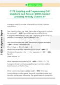 C173 Scripting and Programming OA1  Questions and Answers &lpar;100&percnt; Correct  Answers&rpar; Already Graded A&plus; 