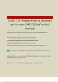AAPC CPC Practice Exam A Questions and Answers &lpar;2025&sol;2026&rpar; &lpar;Verified Answers&rpar; 