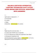 NALMCO CERTIFIED APPRENTICE  LIGHTING TECHNICIAN &lpar;CALT&rpar; STUDY  GUIDE BRAND NEW OFFICIAL QUESTIONS  WITH ANSWERS&period;