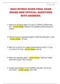 NAUI NITROX DIVER FINAL EXAM  BRAND NEW OFFICIAL QUESTIONS  WITH ANSWERS&period;