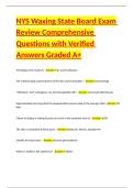 NYS Waxing State Board Exam Review Comprehensive Questions with Verified Answers Graded A&plus;&period;