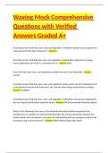 Waxing Mock Comprehensive Questions with Verified Answers Graded A&plus;