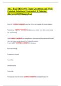 ALC TACTICS 19D Exam Questions and Well Detailed Solutions Elaborated &Detailed Answers 2025 Graded A&plus;