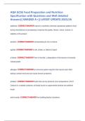 AQA GCSE Food Preparation and Nutrition  Specification with Questions and Well detailed  Answers&vert;&vert; GRADED A&plus;&vert;&vert; LATEST UPDATE 2025&sol;26 