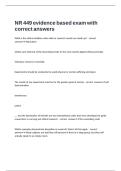 NR 449 evidence based exam with correct answers