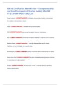 ESB v2 Certification Exam Review &ndash; Entrepreneurship  and Small Business Certification Guide&vert;&vert; GRADED  A&plus;&vert;&vert; LATEST UPDATE 2025&sol;26 