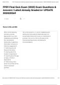 FP511 Final Quiz Exam &lpar;2025&rpar; Exam Questions & Answers &vert; Latest Already Graded A&plus; UPDATE 2025&vert;2026&excl;&excl;