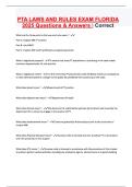 PTA Laws and Rules Exam Florida 2025 Questions & Answers Correct