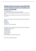 Michigan Surplus Lines Insurance Exam 2025&ndash;2026 Real Exam Questions and Verified Correct Answers Now Available