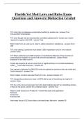 Florida Veterinary Medicine Laws and Regulations Exam Questions and Answers  Graded with Distinction