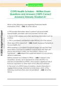COPE Health Scholars - Written Exam  Questions and Answers &lpar;100&percnt; Correct  Answers&rpar; Already Graded A&plus; 