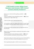 COPE Health Scholars Written Exam  Questions and Answers &lpar;100&percnt; Correct  Answers&rpar; Already Graded A&plus;