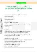 CRT TMC RRT Questions and Answers  &lpar;100&percnt; Correct Answers&rpar; Already Graded  A&plus;