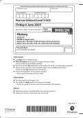 PEARSON EDEXCEL A LEVEL HISTORY PAPER 2H QUESTION PAPER 2025 &lpar;9HI0&sol;2H&colon; Option 2H&period;1&colon; The USA&comma; c1920&ndash;55&colon; boom&comma; bust and recovery Option 2H&period;2&colon; The USA&comma; 1955&ndash;92&colon; conformity and challenge&rpar;