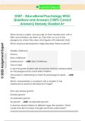 D307 - Educational Psychology WGU  Questions and Answers &lpar;100&percnt; Correct  Answers&rpar; Already Graded A&plus; 