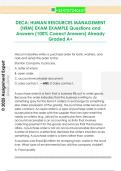 DECA&colon; HUMAN RESOURCES MANAGEMENT  &lpar;HRM&rpar; EXAM EXAMPLE Questions and  Answers &lpar;100&percnt; Correct Answers&rpar; Already  Graded A&plus;