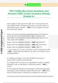DOT Certification Exam Questions and  Answers &lpar;100&percnt; Correct Answers&rpar; Already  Graded A&plus;